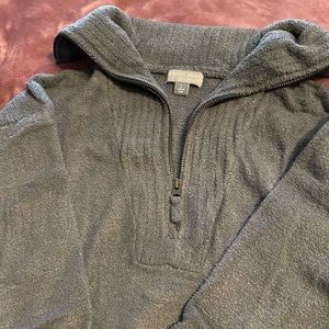 Barefoot Dreams Blue Cozy Chic Lite Half Zip Tunic Sweater